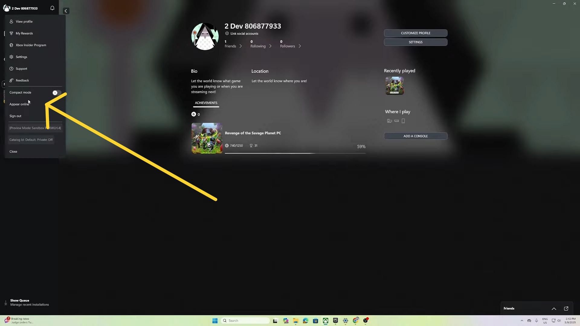 The Appear Online button (Image via Raccoon Logic Studios)